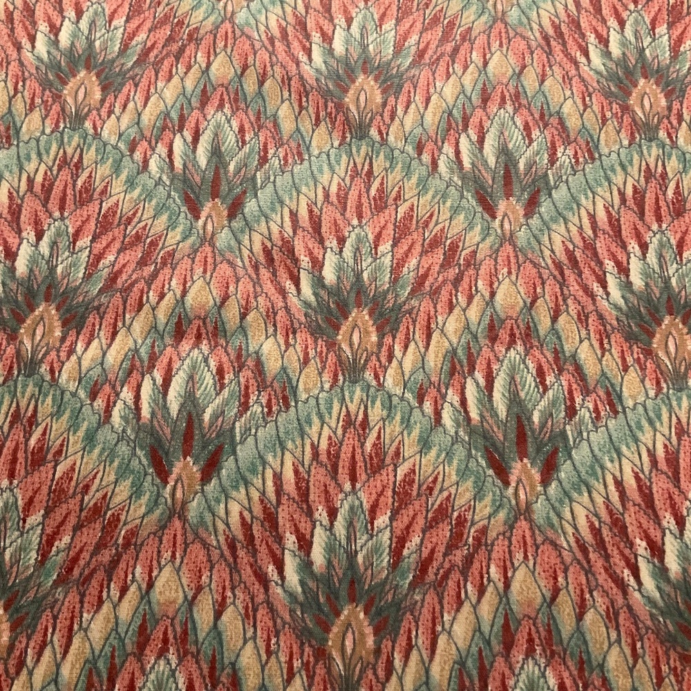 Fabric Leaf Feather Pattern 38” x 54” Raw Edges Lightweight